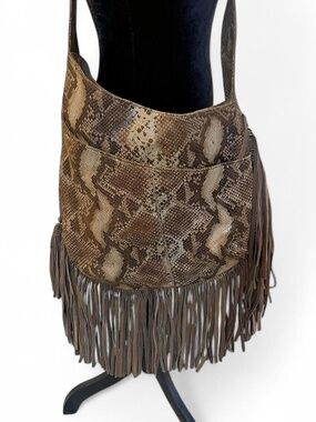 MUXO Camila Alves Leather Fringe Shoulder Bag | Boho / Western